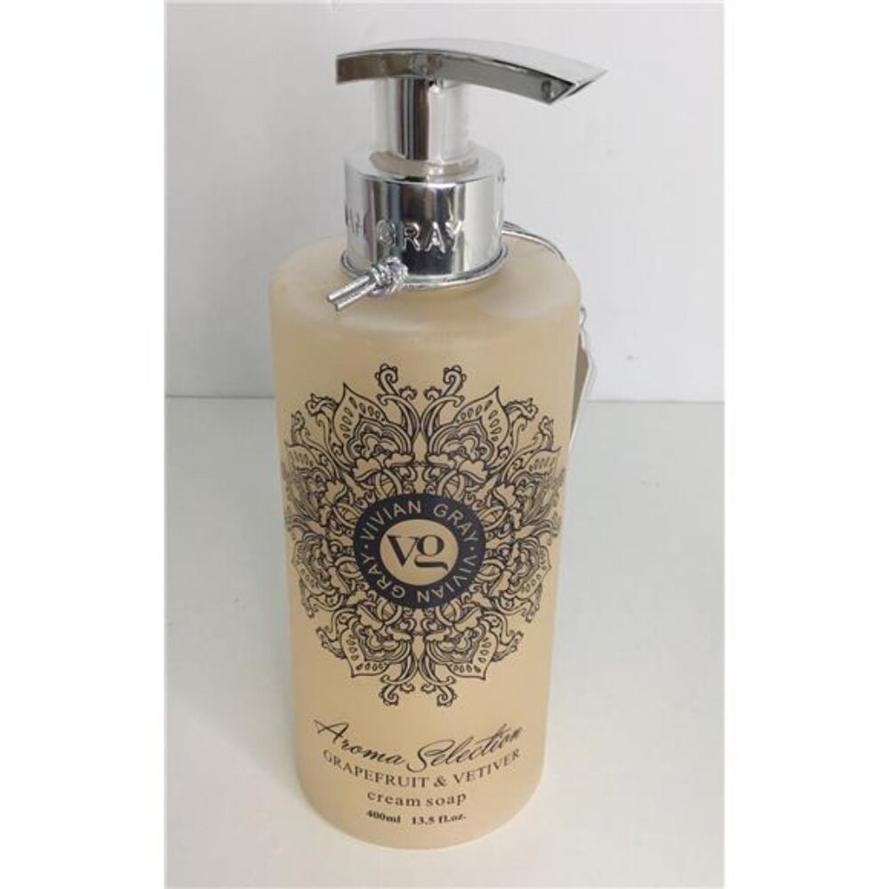 Vivian Gray Aroma Cream Hand Soap 13.5oz Grapefruit- Amber-White Tea & Rose NEW